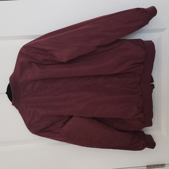 Women's New Look Burgandy Bomber Jacket - Size 1X - Picture 6 of 12